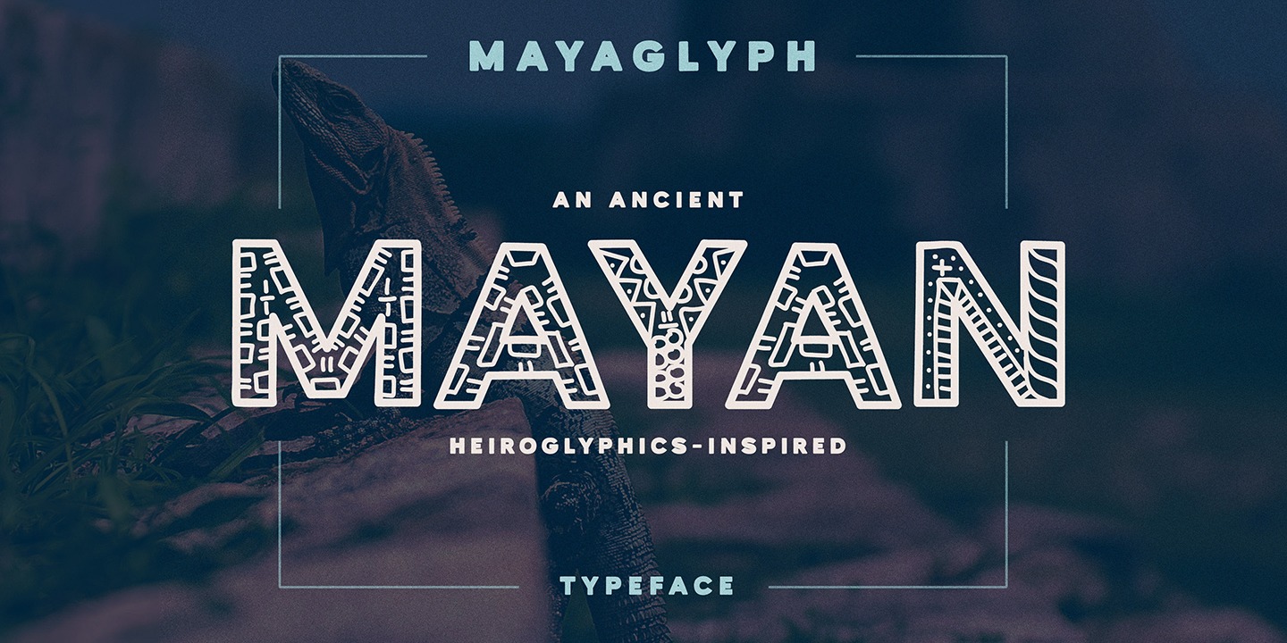 Beispiel einer Mayaglyph Solid-Schriftart